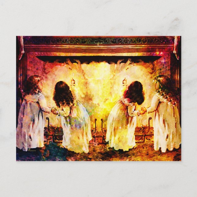 WAITING UP FOR SANTA.jpg Holiday Postcard (Front)