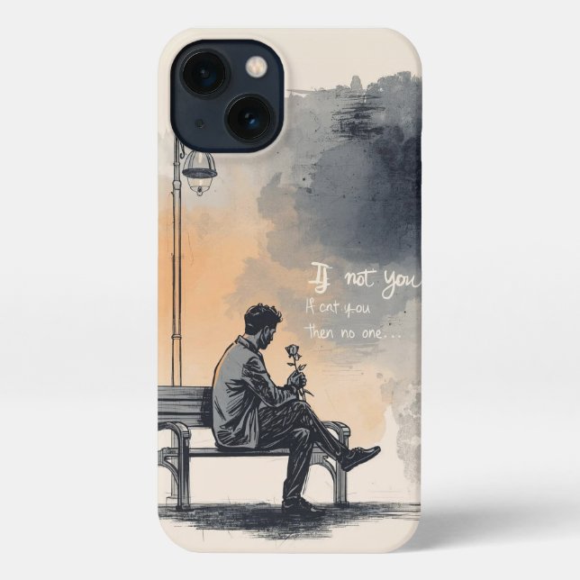 Waiting with a Rose – Unspoken Love iPhone Case (Back)