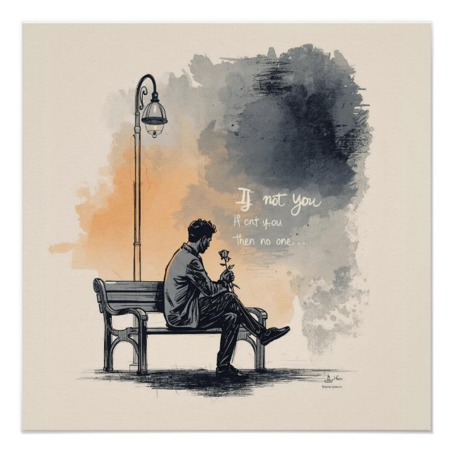 Waiting with a Rose – Unspoken Love Poster (Front)