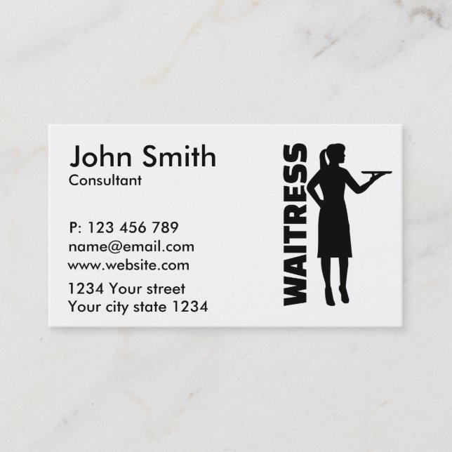 Waitress Business Card (Front)