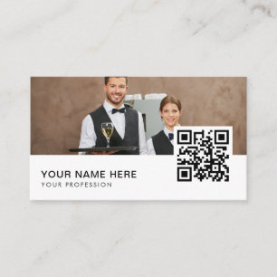 waitress business cards QR Code
