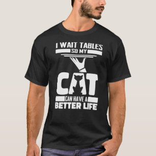 Waitress Cat Server Waiter T-Shirt
