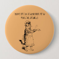 Waitress cat serving pie funny cat Button