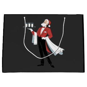 Waitress Christmas Santa Server Xmas Large Gift Bag