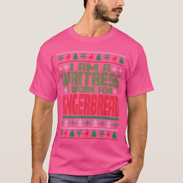 Waitress Christmas Saying friends T-Shirt (Front)
