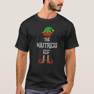 waitress Elf Family Matching Group Pajama Funny Xm T-Shirt