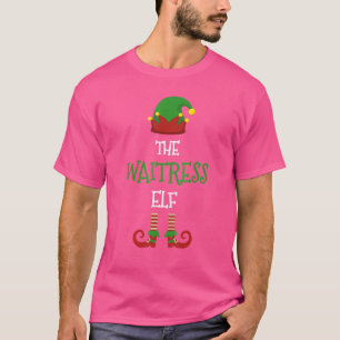 waitress Elf Family Matching Group Pajama Xmas Fun T-Shirt