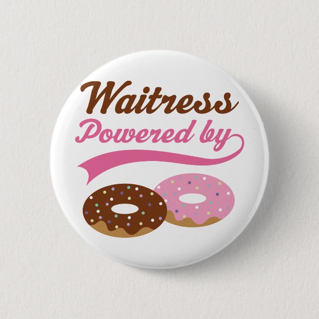 Waitress Gift (Doughnuts) 6 Cm Round Badge (Front)