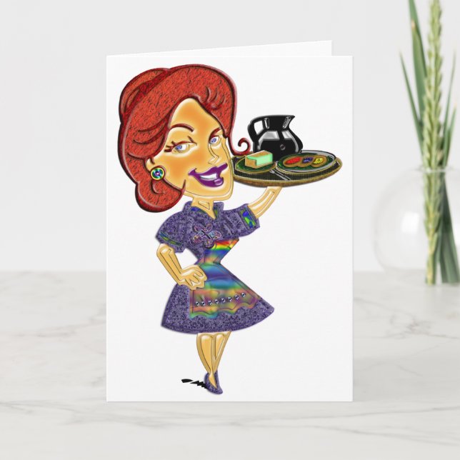 WAITRESS Greeting Card (Front)