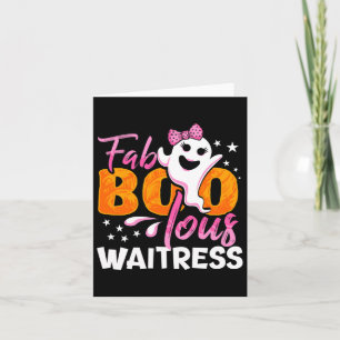 Waitress Halloween Womens Fab Boo Lous  Card