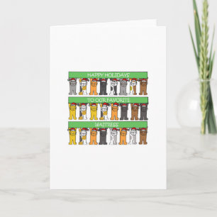 Waitress Happy Holidays Holiday Card