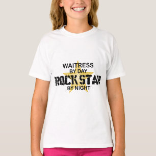 Waitress Rock Star by Night T-Shirt
