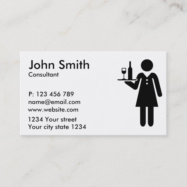 Waitress server business card (Front)