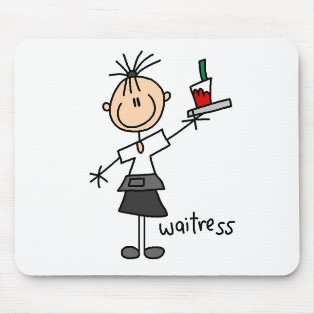 Waitress Stick Figure Mouse Mat (Front)