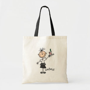 Waitress Stick Figure Tote Bag