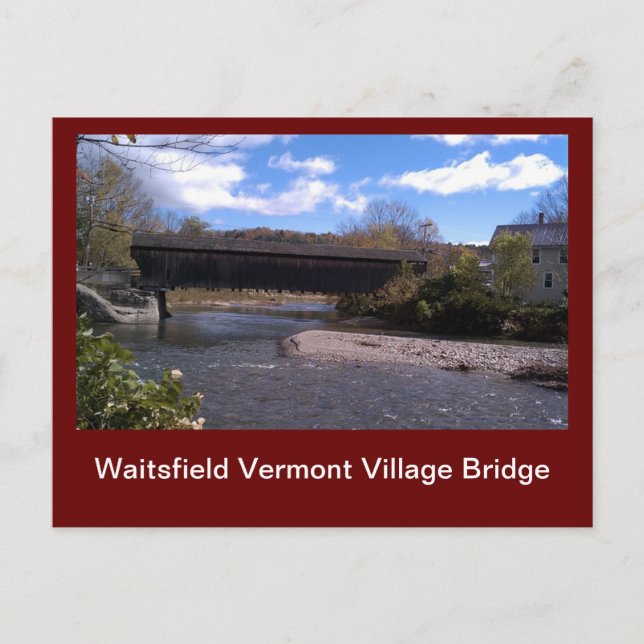 Waitsfield Vermont Village Bridge Postcard (Front)