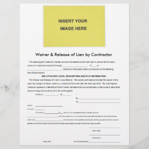Waiver & Release of Lien by Contractor Form