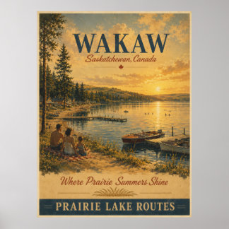 Wakaw Saskatchewan Prairie Summer Vintage Poster