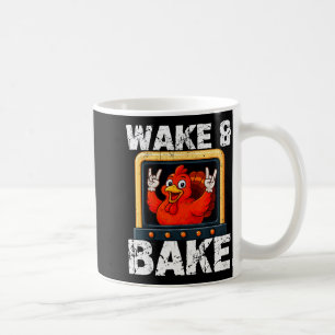 Wake And Bake Funny Rock On Turkey Vintage Thanksg Coffee Mug