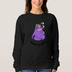 Wake And Bake Stoner Cute Panda Weed Stoner Girl Sweatshirt