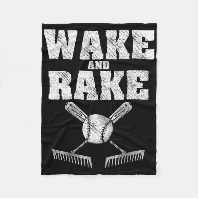 Wake And Rake Funny Softll Sell  Fleece Blanket (Front)