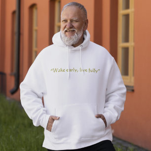 Wake Early Live Fully Minimalist Terracotta Serif Hoodie