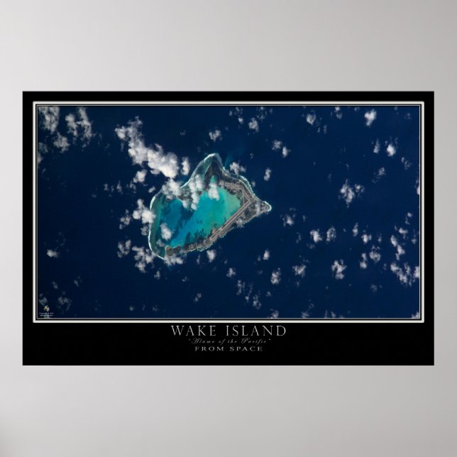 Wake Island Satellite Poster Map (Front)