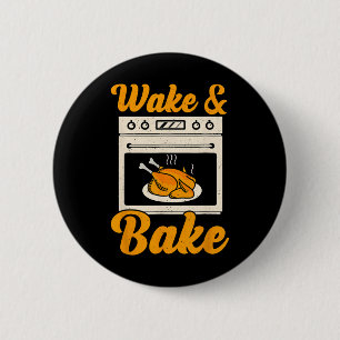 Wake Ke Turkey Feast Meal Dinner Chef Funny Thanks 6 Cm Round Badge