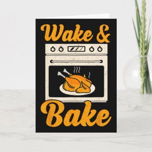 Wake Ke Turkey Feast Meal Dinner Chef Funny Thanks Card