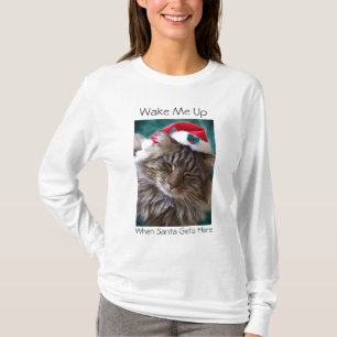 Wake Me Up Santa Cat Shirt