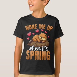 Wake Me Up When It’s Spring Funny Groundhog Day T-Shirt