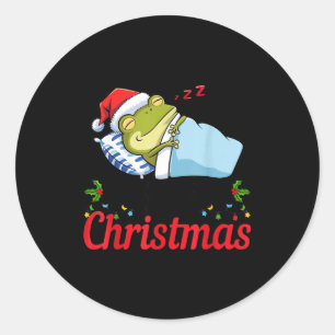 Wake Me Up When It's Christmas Cute Frog Animal Sl Classic Round Sticker