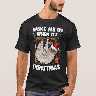 Wake Me Up When It's Christmas Pyjamas Sloth T-Shirt