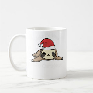 Wake Me Up When It's Christmas Sloth Candy Cane Coffee Mug