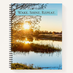 Wake Shine Repeat Golden River Notebook