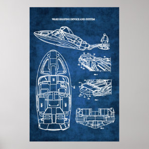 Wake Surfing Patent Art Print no. 2