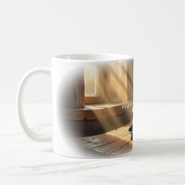 Wake to Wonder Coffee Glow Poster Mug (Left)