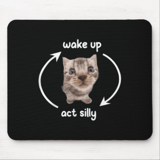 Wake Up Act Silly Cat _ Wake Up Act Silly Cat Kids Mouse Mat