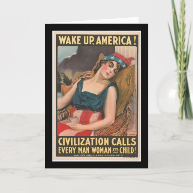 Wake Up America Poster Greeting Card (Front)