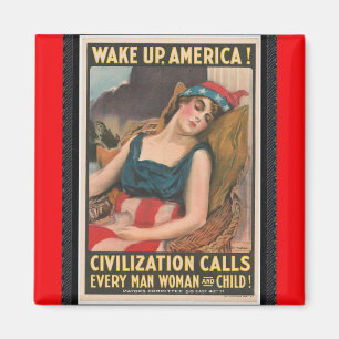 Wake Up America Poster Magnet
