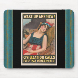 Wake Up America Poster Mouse Mat
