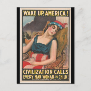 Wake Up America Poster Postcard