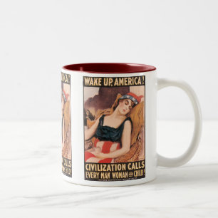 Wake Up America Two-Tone Coffee Mug