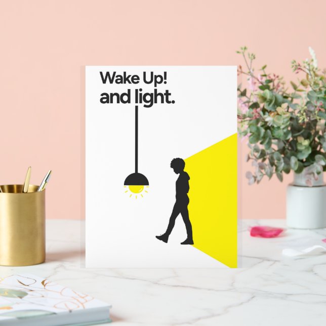 wake up and light acrylic sign (Wedding)