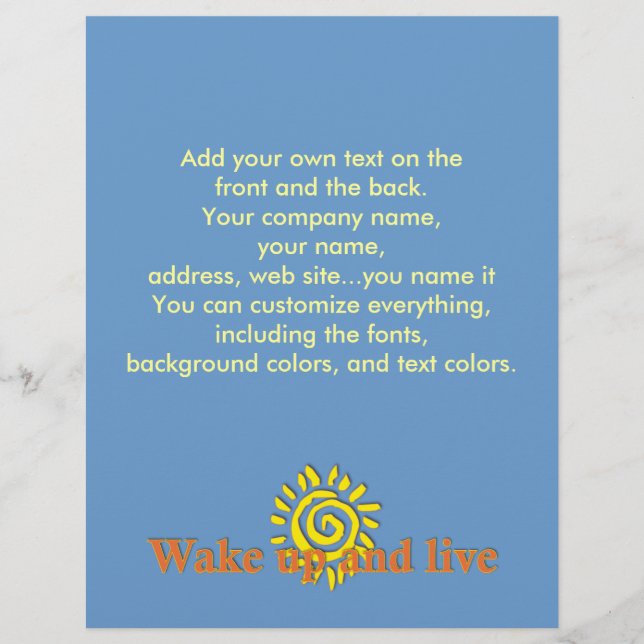 Wake Up and Live Flyer (Front)