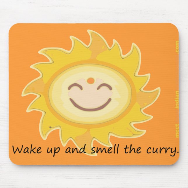 Wake up and smell the curry mouse mat (Front)