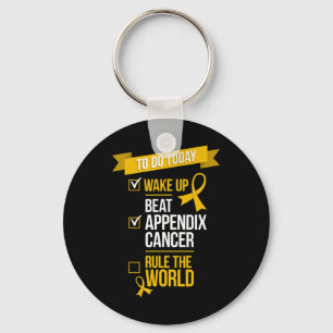 Wake Up Beat Appendix Cancer Rule the World 1 Key Ring