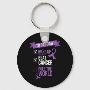 Wake Up Beat Cancer Rule the World Key Ring