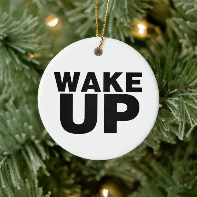 Wake Up Black Ceramic Tree Decoration (Tree)