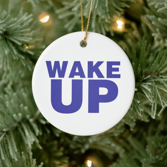 Wake Up Blue Ceramic Tree Decoration (Tree)